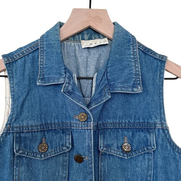 Rampage R Wear Vintage Denim Button Sleeveless Vest 90s Woman Junior Size 5 - Picture 7 of 8